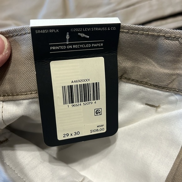 Levi's High Rise Pleated Baggy Trousers in Cobblestone Neutral VARSITY PREP NWT - Picture 13 of 16